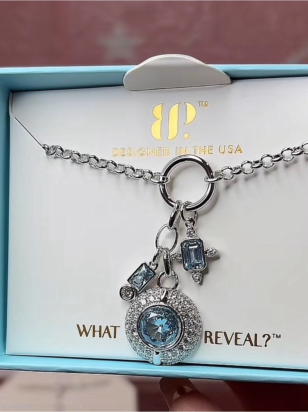 Bomb Party March 2026 aquamarine necklace